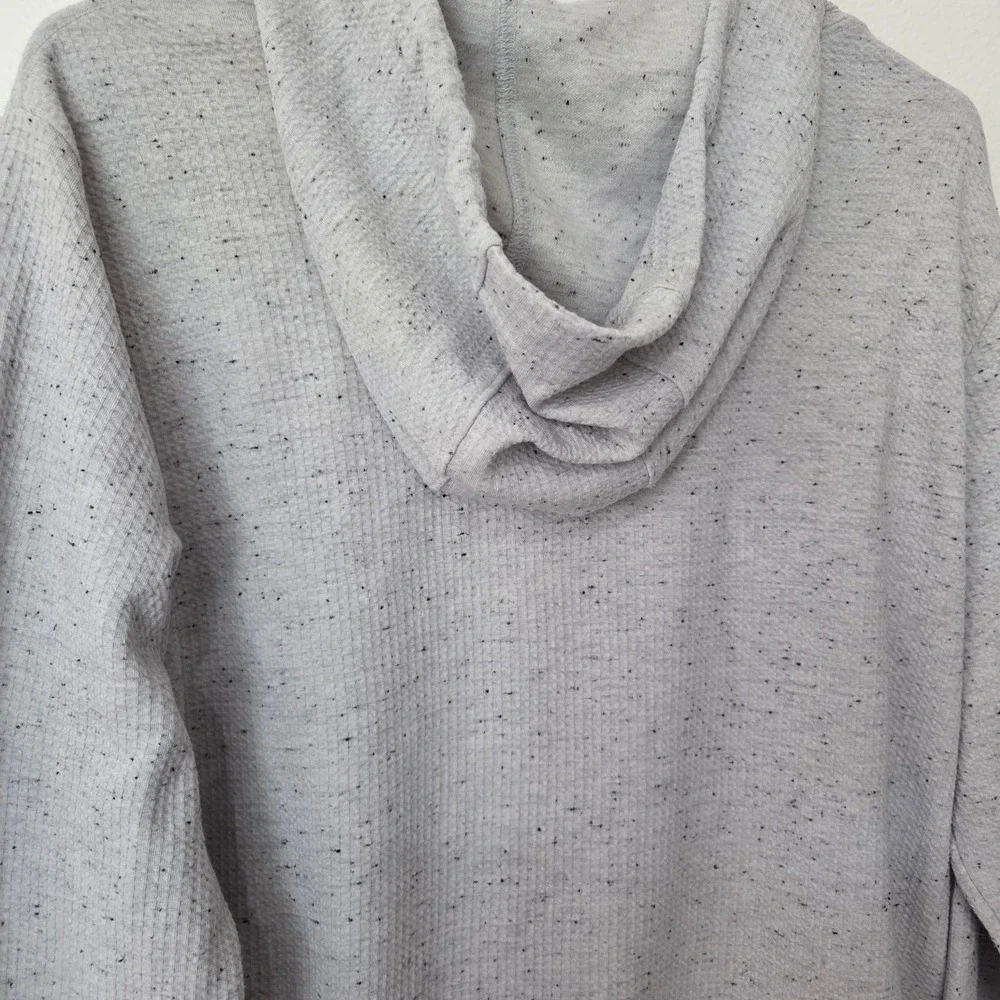 Travis Mathew Cloud Waffle Knit Hoodie Light Grey Speckled Pullover Mens Large
